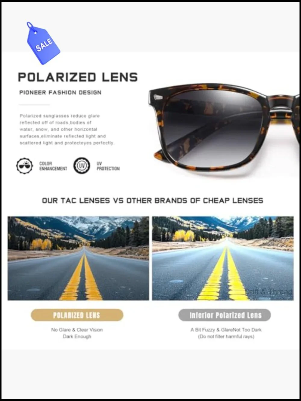 Polarized Sunglasses for Women Men Classic Trendy UV Protection